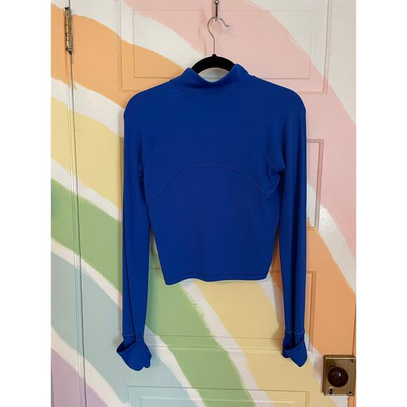 Lululemon It's Rulu Blue Cropped Half Zip Updated - Sz Med - Picture 4 of 11